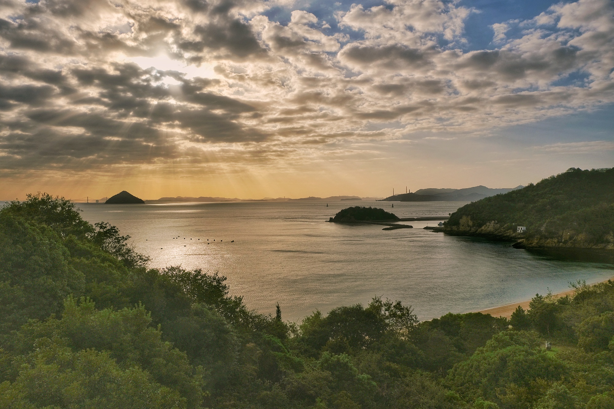 Vue de la mer depuis la Benesse House de Naoshima