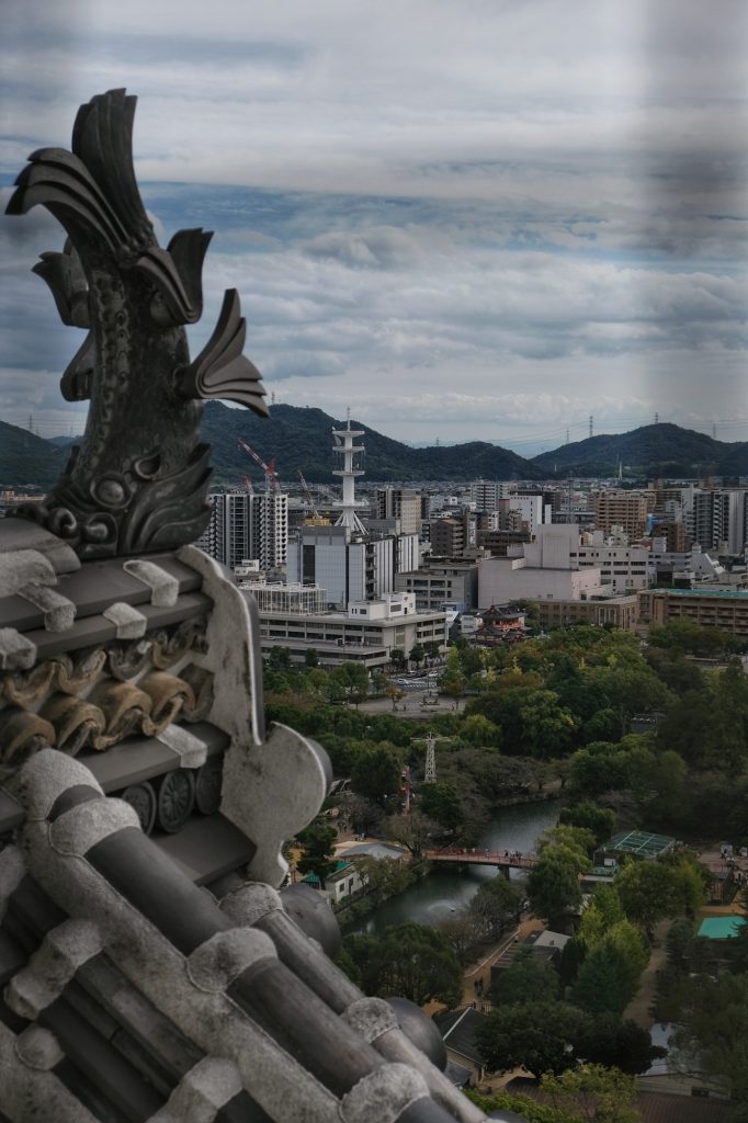 Vue de la ville de Himeji depuis son château
