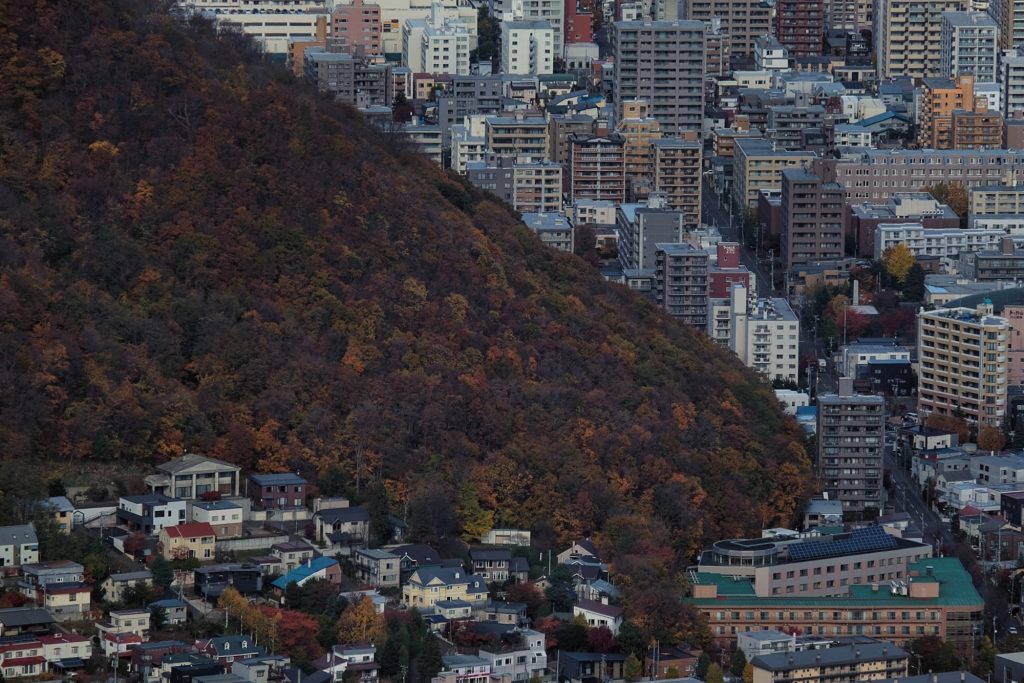 La montagne contre la ville de Sapporo