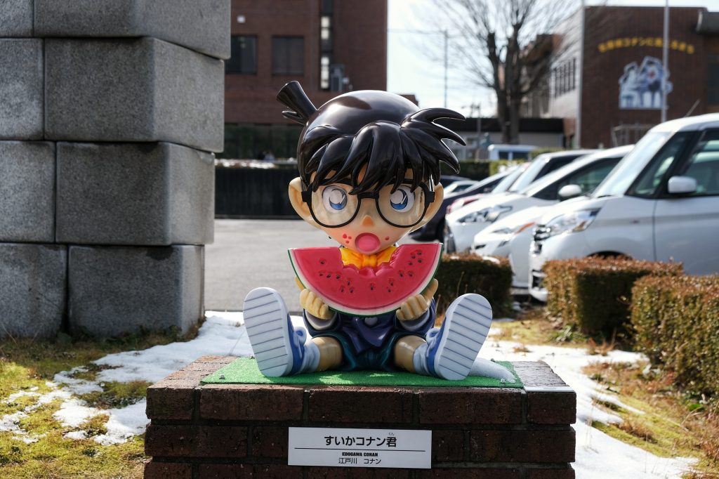 Petit Conan et une part de pastèque à Hokuei