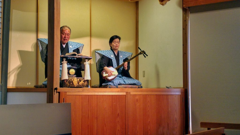 Les musiciens du spectacle de Bunraku