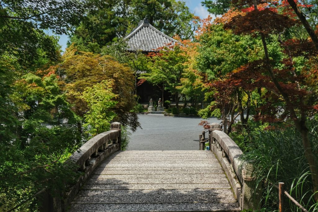 Des couleurs d'automne en été dans le jardin du Eikan-do Zenrin-ji