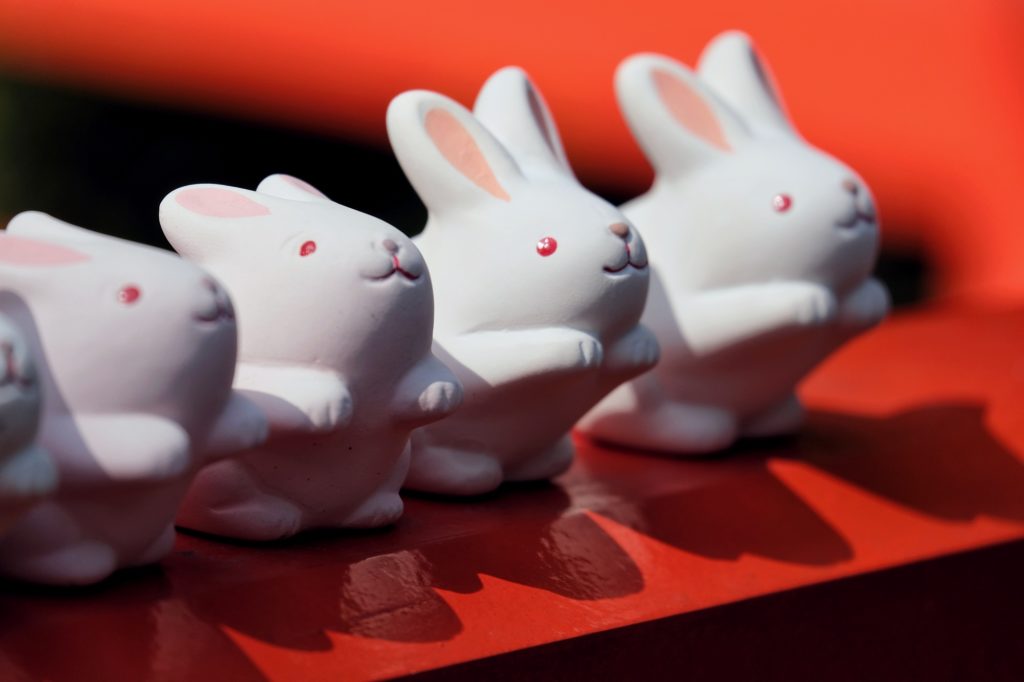 Les figurines de lapin du sanctuaire Okazaki